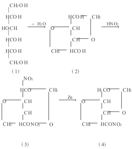 单硝酸异山梨酯的合成路线图